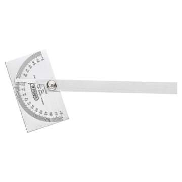 General Tools Angle Protractor #17 Stainless Steel Square Head - Measuring Tool for Carpenters & Woodworking Hobbyists