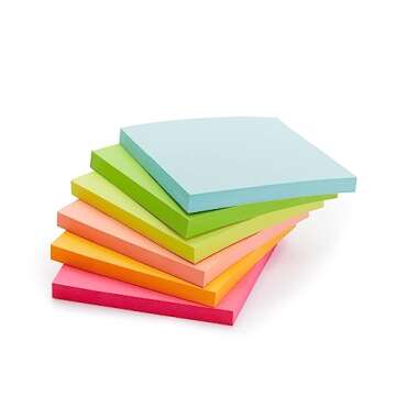 Amazon Basics Bulk Sticky Notes 3x3 inch, Office Supplies for Desk, 24-Pack, Assorted Colors