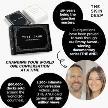 {THE AND} Couples Edition - 199 Meaningful Conversation Cards for Couples - Questions to Deepen Connection & Build Relationships - Date Night Card Game for Adults by The Skin Deep