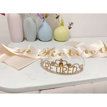 Retirement Party Decorations - Tiara & Sash Set