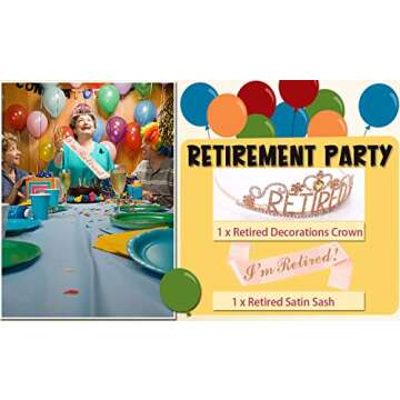 Retirement Party Decorations - Tiara & Sash Set