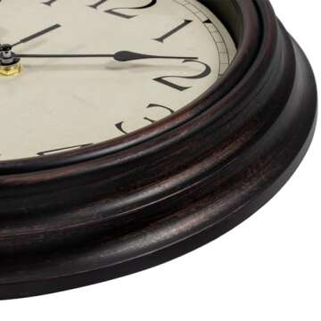 Foxtop 12" Retro Silent Wall Clock in Bronze