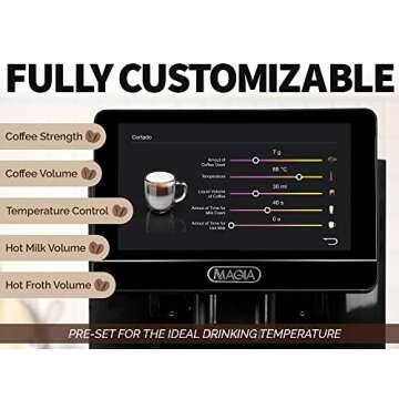 Zulay Magia Fully Automatic Espresso Machine With Grinder - 19 Customizable Coffee Options - Auto-Cleaning For Easy Maintenance - Milk-Foam System For Latte, Cappuccino, Macchiato - OG Black