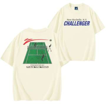 Generic New Rochelle N.Y. Challenger T-Shirt Unisex Tee Tennis Shirt Gift for Tennis Player, Medium, Creamy Yellow