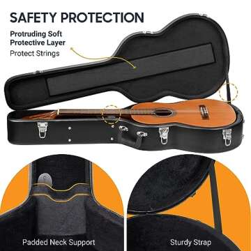 CAHAYA Guitar Cases Hard Shell Wood Case for Classical Guitars 39 Inch with Key Anti-shock Waterproof Travel Guitar Bag for Air Consignment CY0241