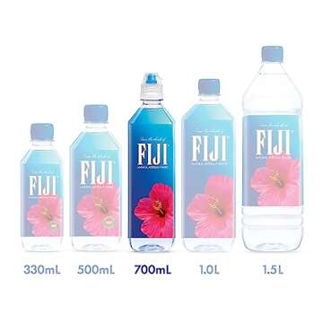 FIJI Natural Artesian Bottled Water 700mL / 23.7 Fl Ounce (Pack of 12) - Sports Cap - 100% Natural Electrolytes