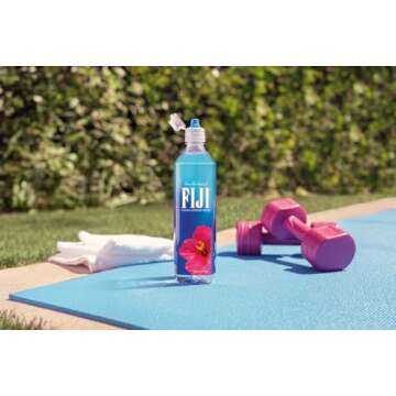 FIJI Natural Artesian Bottled Water 700mL / 23.7 Fl Ounce (Pack of 12) - Sports Cap - 100% Natural Electrolytes