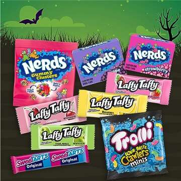 Ghost Goodies Halloween Candy Mixed Bag, SweeTARTS, Nerds, Trolli, Laffy Taffy, 100 count