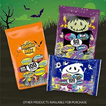 Ghost Goodies Halloween Candy Mixed Bag, SweeTARTS, Nerds, Trolli, Laffy Taffy, 100 count