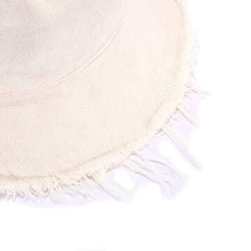 boderier Sun Hats for Women Summer Casual Wide Brim Cotton Bucket Hat Beach Vacation Travel Accessories (Beige)