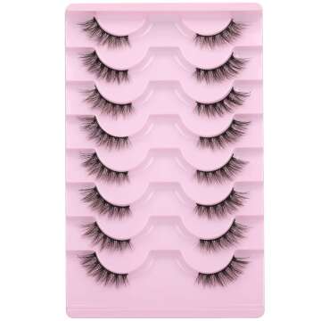 Half Lashes Cat Eye Accent - Wispy Fluffy 3D Curly Lashes Pack