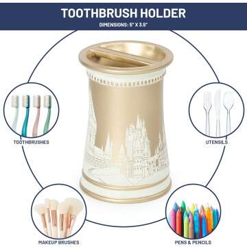 Harry Potter Gold Resin Toothbrush Holder