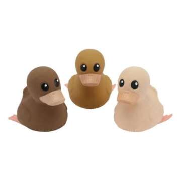 HEVEA Kawan Mini Rubber Duck - 100% Natural Rubber Baby Bath Toy - Eco Friendly, Perfect for Playing, Teething, and Bathing - Mold Free Bath Toys - Choco Latte