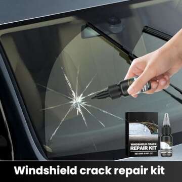 Eadwe Windshield Crack Repair Kit, 2025 Windshield Crack Repair Fluid Window Automotive Windscreen Tool, Car Glass Repair Glue Scratch Chip Cracks Repair Kit (1PCS)