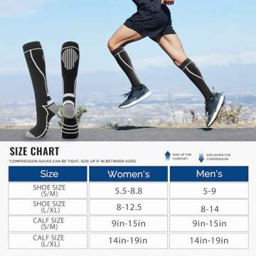 hello momoya Compression Socks for Women Men Circulation Knee High 8 Pairs for Nurses, Running, Travel, Athletic