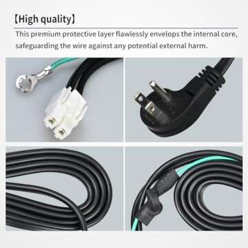 Upgraded 3903-000519 3903-001003 Refrigerator Power Cord Compatible with Samsung RH29H8000SR/AA-00, RF261BEAEWW/AA-01 etc Multi Model, Replacement Fridge Power Cord 3903-000786,3903-001013,3903-000796