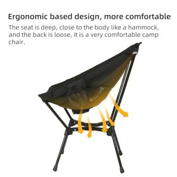 ROCK CLOUD Portable Camping Chair Lightweight Folding Chairs Outdoor for Camp Hiking Backpacking Lawn Beach Sports