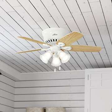 Hunter Ceiling Fan 42" LED Light Snow White Style