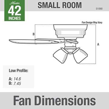 Hunter Ceiling Fan 42" LED Light Snow White Style