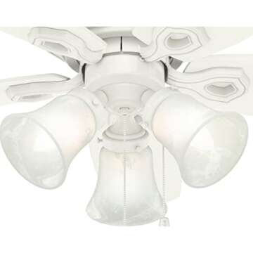 Hunter Ceiling Fan 42" LED Light Snow White Style