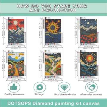 DOTSOPS Diamond Painting Kits Art Adults Painting Kit Crafts DIY 5D Diamond Art Packs Kits Full for Adults Beginner Home Wall Decoration Gift 11.8x15.7 Inches (6 Pack Landscape Abstract)