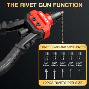 WETOLS 3 in 1 Rivet Nut Tool - Ultimate Riveting Kit