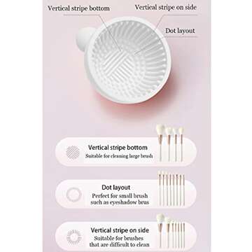 Pubcontti Makeup Brush Cleaner Mat，Silicone Make Up Cleaning Brush Scrubber bowl Portable Washing Tool Cosmetic Brush Cleaners for Gir，Easy Clean