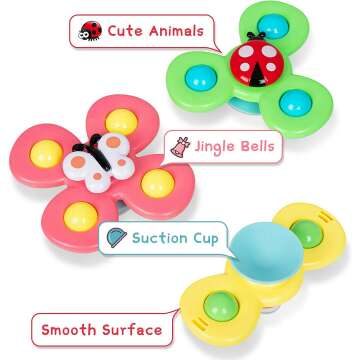 NARRIO Travel Toys for 1 Year Old – Suction Cup Spinner