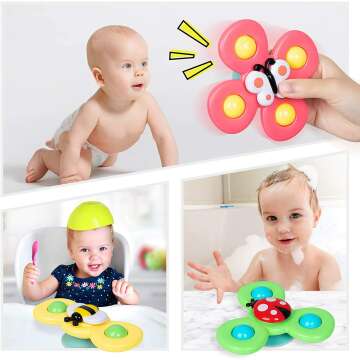 NARRIO Travel Toys for 1 Year Old – Suction Cup Spinner