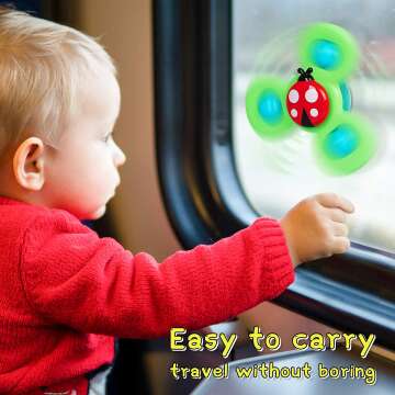 NARRIO Travel Toys for 1 Year Old – Suction Cup Spinner