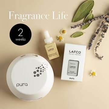 LAFCO New York Pura Smart Device Set - Includes Chamomile Lavender & Champagne Fragrances - Up to 2 Weeks of Fragrance Life Per Vial - Control Scent Type, Intensity & Schedule - Made in The USA