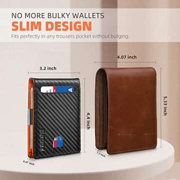 RUNBOX Slim Wallets for Men - Minimalist Design