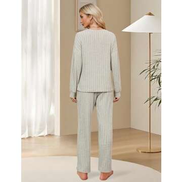 Women’s Pajama Set with Pockets - Cozy Fall Sleepwear