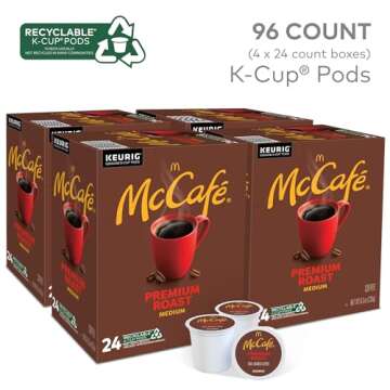 McCafe Premium Roast Coffee K-Cup Pods - 96 Count of Medium Roast for Perfect Brew