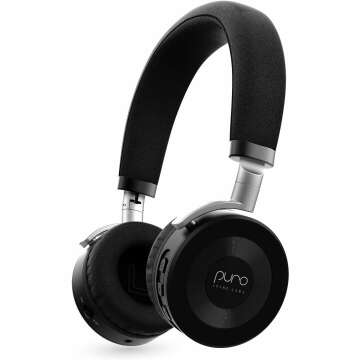Puro Sound Labs JuniorJam Plus Volume Limiting Headphones for Kids, Safer Audio to Protect Hearing- Adjustable Bluetooth Headphones for Tablets, Smartphones, PCs- 22-Hour Battery Life (Black)