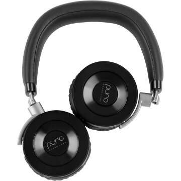 Puro Sound Labs JuniorJam Plus Volume Limiting Headphones for Kids, Safer Audio to Protect Hearing- Adjustable Bluetooth Headphones for Tablets, Smartphones, PCs- 22-Hour Battery Life (Black)