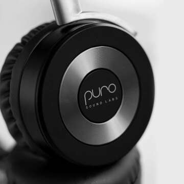 Puro Sound Labs JuniorJam Plus Volume Limiting Headphones for Kids, Safer Audio to Protect Hearing- Adjustable Bluetooth Headphones for Tablets, Smartphones, PCs- 22-Hour Battery Life (Black)