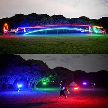 TOSY Flying Disc - 16 Million Color RGB or 36 or 360 LEDs, Extremely Bright, Smart Modes, Auto Light Up