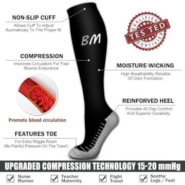 Copper Compression Socks 6 Pack for Enhanced Circulation