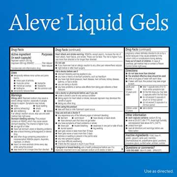 Aleve Pain Reliever & Fever Reducer Liquid Gels, Naproxen Sodium, Pain Relief, 20 Count