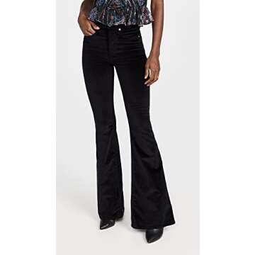 Veronica Beard Jean Women's Sheridan Velvet Bell Bottom Jeans, Black, 25