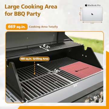 Brand-Man Gas Outdoor Kitchen Island Grill & Storage Cabinets, 52000BTU Stainless Steel Patio Garden Cooking Propane Gas BBQ Grill with Side Burner, Gray (4 Burner)