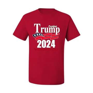 Trump 2024 Shirt Make America Great Again T-Shirt Reelect Political Men's T-Shirt, Red, Large