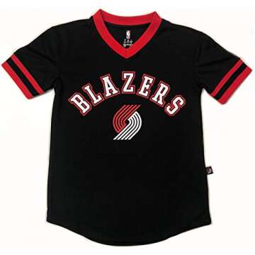 Outerstuff NBA Boys Youth 8-20 Short Sleeve Player Name & Number Performance Jersey (Youth Large 14-16, Damian Lillard Portland Trail Blazers)