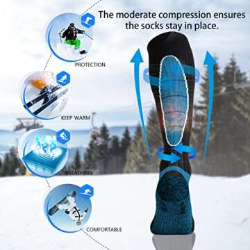 Thermal Merino Wool Ski Socks for Winter Sports