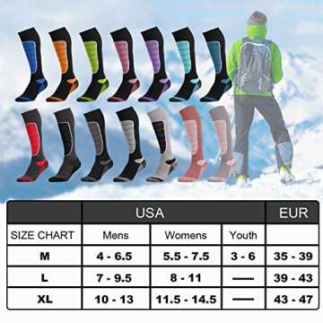 Thermal Merino Wool Ski Socks for Winter Sports