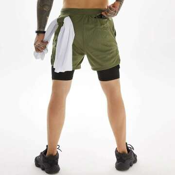 OEBLD 2-in-1 Men's Gym Shorts with Towel Loop