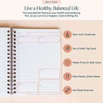 The Self-Care Planner by Simple Self - Undated 6 Month Life Planner - Daily, Monthly, Weekly - Focus on Wellness, Productivity, Achieving Goals, and Happiness (Blush, Daily Edition: 6 Months)