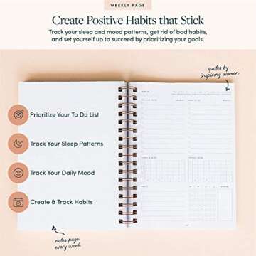 The Self-Care Planner by Simple Self - Undated 6 Month Life Planner - Daily, Monthly, Weekly - Focus on Wellness, Productivity, Achieving Goals, and Happiness (Blush, Daily Edition: 6 Months)