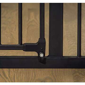 Regalo Deluxe Home Accents Widespan Safety Gate, 74.5" W x 28" H, Includes 4 Wall Mounts , Black